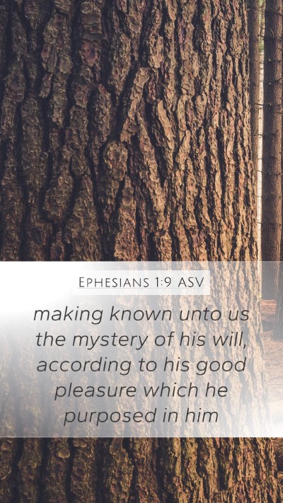 Ephesians 1:9 ASV Bible Verse Image