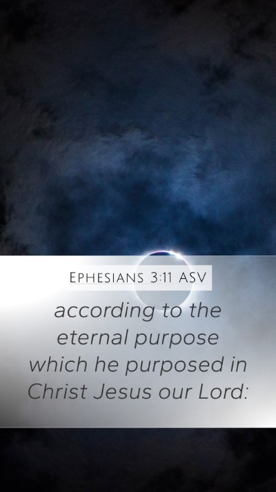 Ephesians 3:11 ASV Bible Verse Image