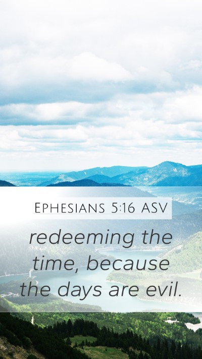 Ephesians 5:16 ASV Bible Verse Image