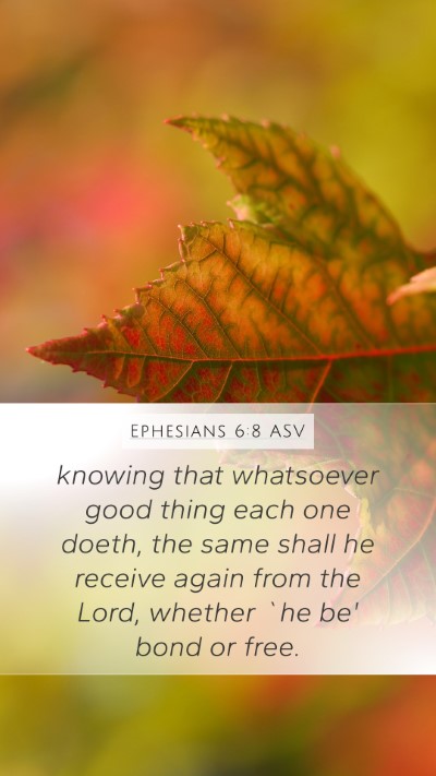 Ephesians 6:8 ASV Bible Verse Image