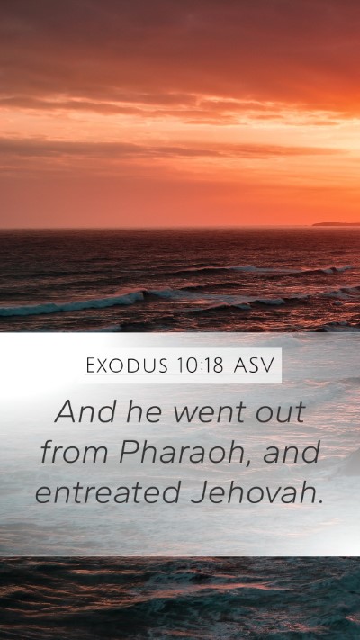Exodus 10:18 ASV Mobile Phone Wallpaper - And he went out from Pharaoh, and entreated - Mobile Bible Verse Wallpaper