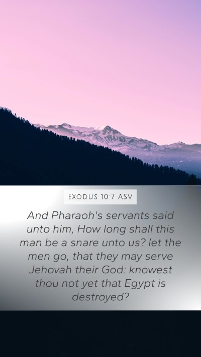 Exodus 10:7 ASV Mobile Phone Wallpaper - And Pharaoh's servants said unto him, How long - Mobile Bible Verse Wallpaper