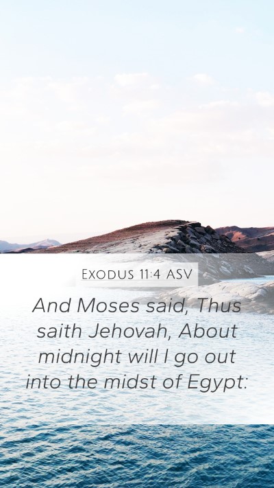 Exodus 11:4 ASV Bible Verse Image