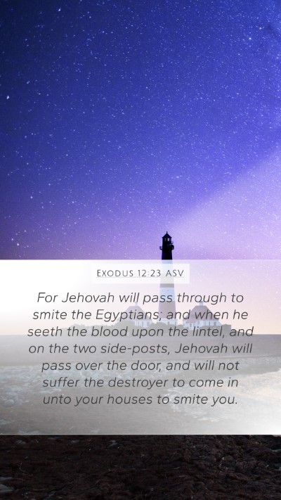 Exodus 12:23 ASV Bible Verse Image