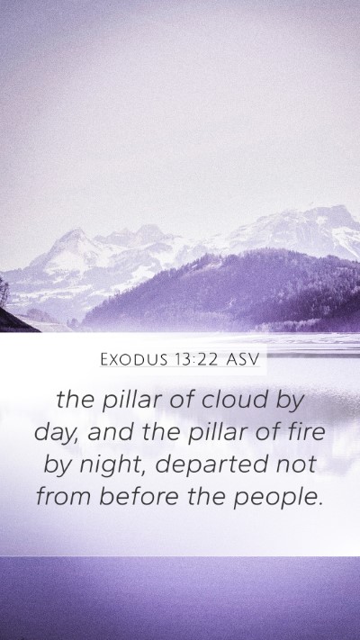 Exodus 13:22 ASV Mobile Phone Wallpaper - the pillar of cloud by day, and the pillar of - Mobile Bible Verse Wallpaper