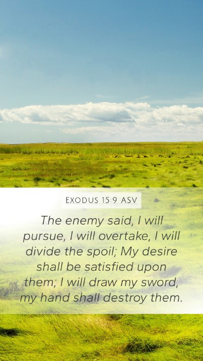 Exodus 15:9 ASV Bible Verse Image