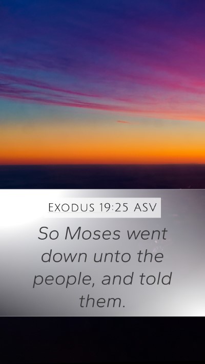 Exodus 19:25 ASV Mobile Phone Wallpaper - So Moses went down unto the people, and told - Mobile Bible Verse Wallpaper