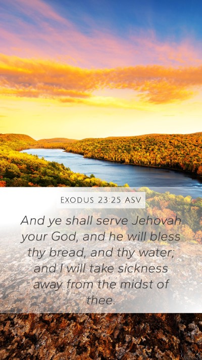 Exodus 23:25 ASV Bible Verse Image