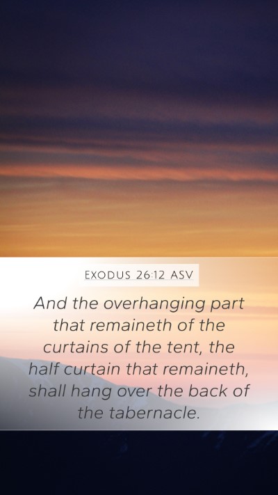 Exodus 26:12 ASV Mobile Phone Wallpaper - And the overhanging part that remaineth of the - Mobile Bible Verse Wallpaper