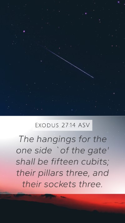 Exodus 27:14 ASV Bible Verse Image