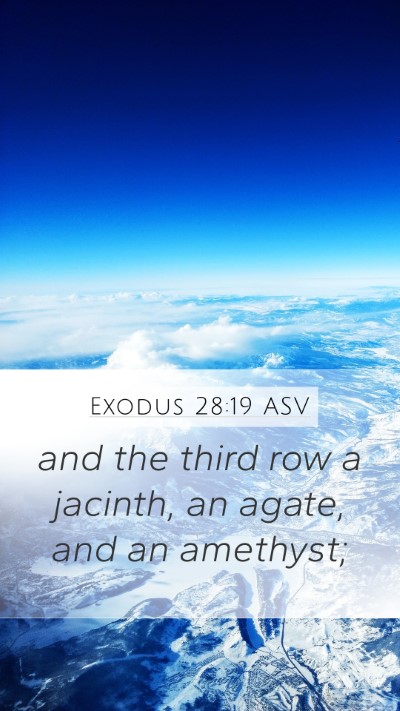 Exodus 28:19 ASV Mobile Phone Wallpaper - and the third row a jacinth, an agate, and an - Mobile Bible Verse Wallpaper