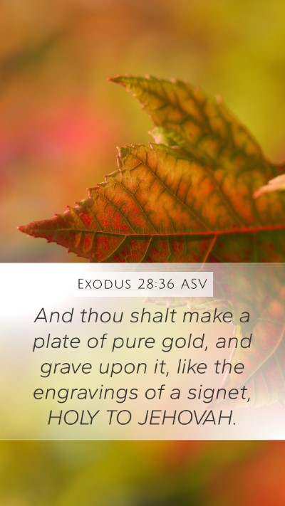 Exodus 28:36 ASV Bible Verse Image