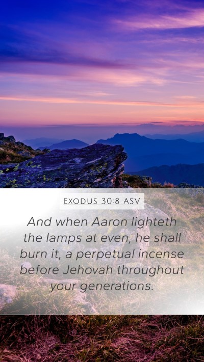 Exodus 30:8 ASV Mobile Phone Wallpaper - And when Aaron lighteth the lamps at even, he - Mobile Bible Verse Wallpaper
