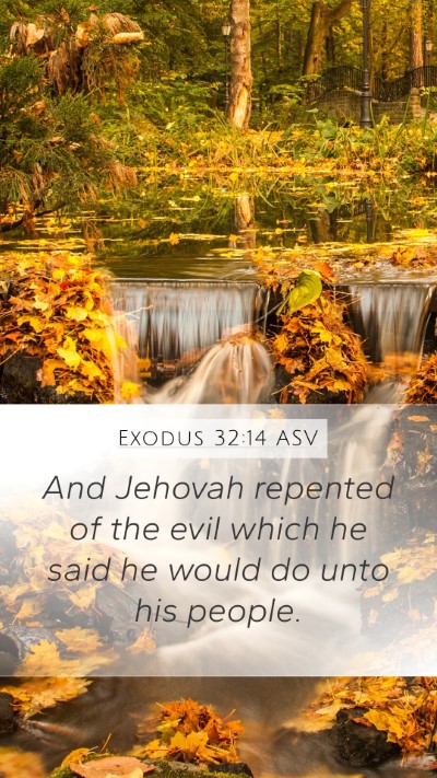 Exodus 32:14 ASV Bible Verse Image