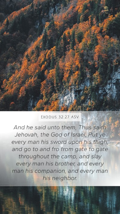 Exodus 32:27 ASV Bible Verse Image