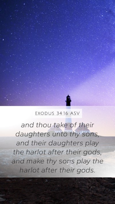 Exodus 34:16 ASV Bible Verse Image