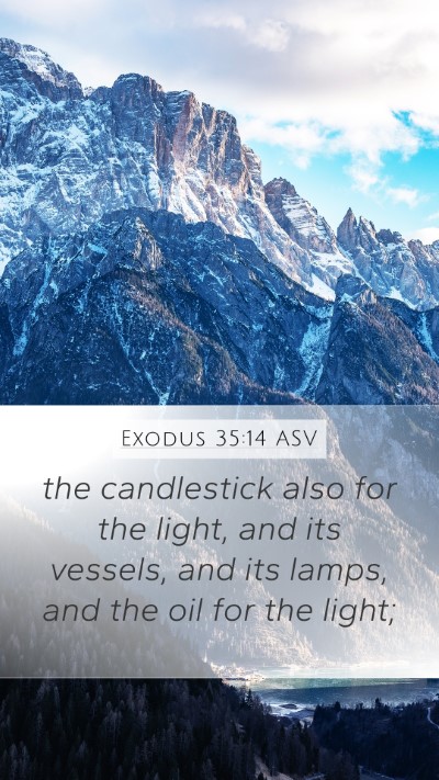 Exodus 35:14 ASV Mobile Phone Wallpaper - the candlestick also for the light, and its - Mobile Bible Verse Wallpaper