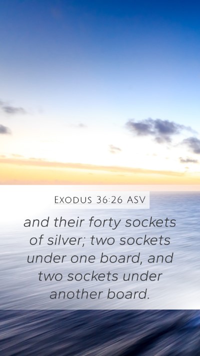 Exodus 36:26 ASV Mobile Phone Wallpaper - and their forty sockets of silver; two sockets - Mobile Bible Verse Wallpaper