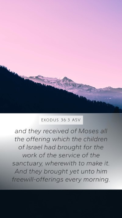 Exodus 36:3 ASV Bible Verse Image