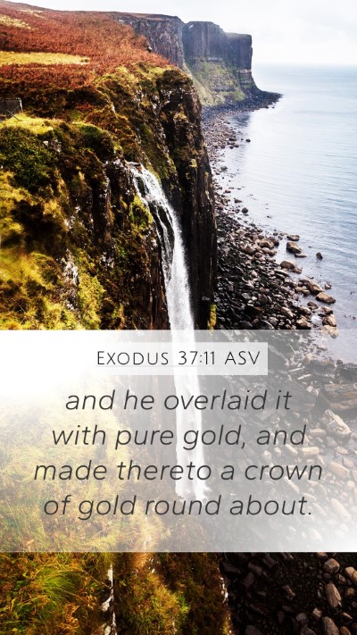 Exodus 37:11 ASV Mobile Phone Wallpaper - and he overlaid it with pure gold, and made - Mobile Bible Verse Wallpaper