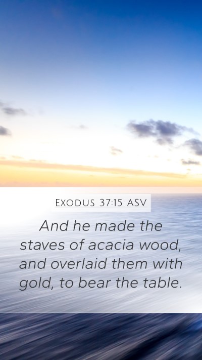 Exodus 37:15 ASV Mobile Phone Wallpaper - And he made the staves of acacia wood, and - Mobile Bible Verse Wallpaper