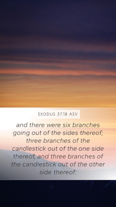 Exodus 37:18 ASV Mobile Phone Wallpaper - and there were six branches going out of the - Mobile Bible Verse Wallpaper