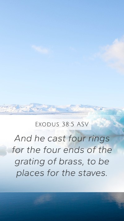 Exodus 38:5 ASV Mobile Phone Wallpaper - And he cast four rings for the four ends of the - Mobile Bible Verse Wallpaper