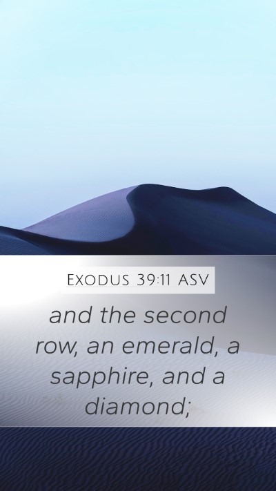 Exodus 39:11 ASV Mobile Phone Wallpaper - and the second row, an emerald, a sapphire, and a - Mobile Bible Verse Wallpaper