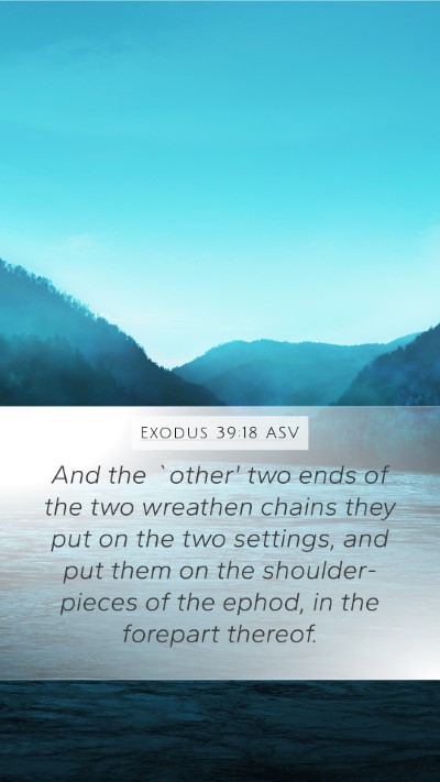 Exodus 39:18 ASV Mobile Phone Wallpaper - And the `other' two ends of the two wreathen - Mobile Bible Verse Wallpaper