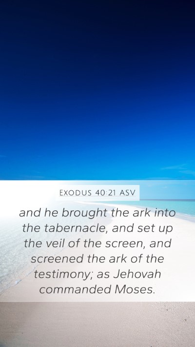 Exodus 40:21 ASV Bible Verse Image