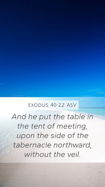 Exodus 40:22 ASV Bible Verse Image