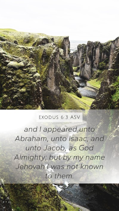 Exodus 6:3 ASV Bible Verse Image