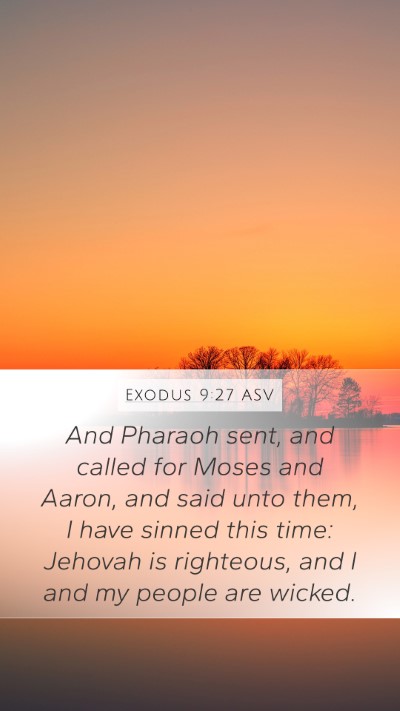 Exodus 9:27 ASV Bible Verse Image