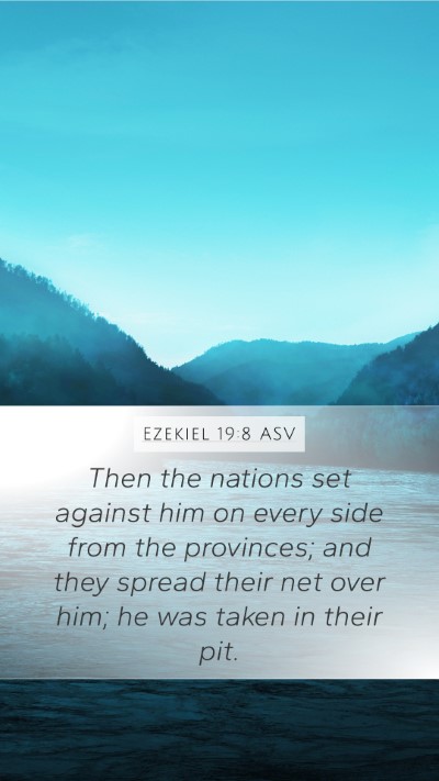Ezekiel 19:8 ASV Bible Verse Image