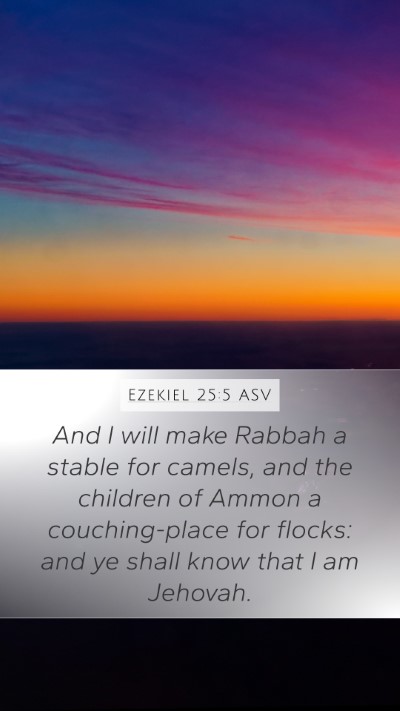 Ezekiel 25:5 ASV Bible Verse Image