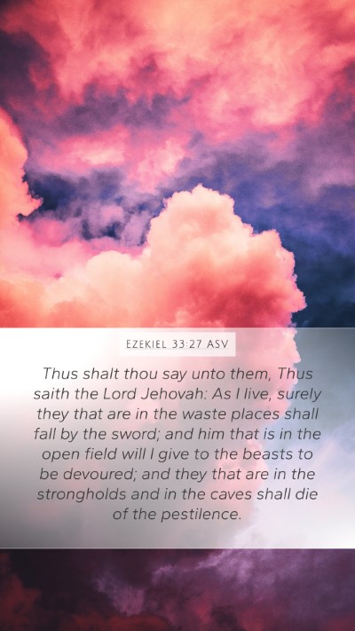 Ezekiel 33:27 ASV Bible Verse Image