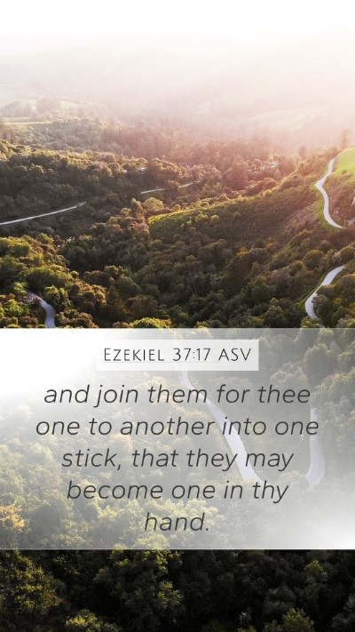 Ezekiel 37:17 ASV Mobile Phone Wallpaper - and join them for thee one to another into one - Mobile Bible Verse Wallpaper