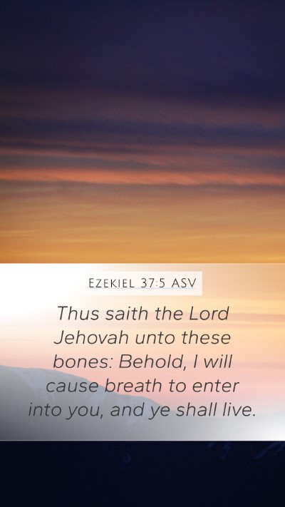 Ezekiel 37:5 ASV Mobile Phone Wallpaper - Thus saith the Lord Jehovah unto these bones: - Mobile Bible Verse Wallpaper
