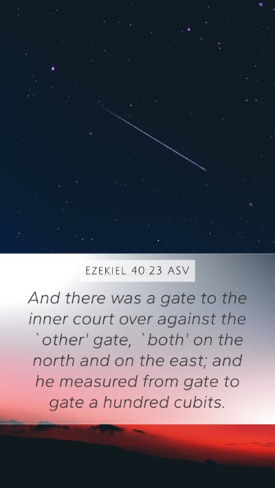 Ezekiel 40:23 ASV Bible Verse Image