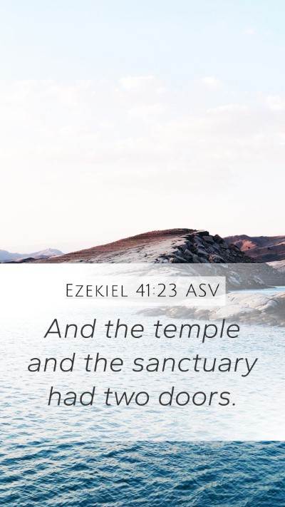 Ezekiel 41:23 ASV Bible Verse Image