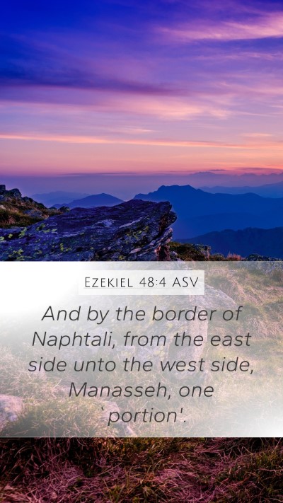 Ezekiel 48:4 ASV Mobile Phone Wallpaper - And by the border of Naphtali, from the east side - Mobile Bible Verse Wallpaper