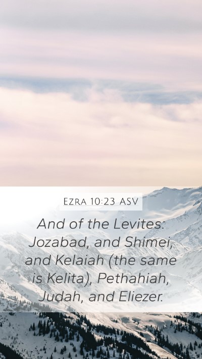 Ezra 10:23 ASV Mobile Phone Wallpaper - And of the Levites: Jozabad, and Shimei, and - Mobile Bible Verse Wallpaper