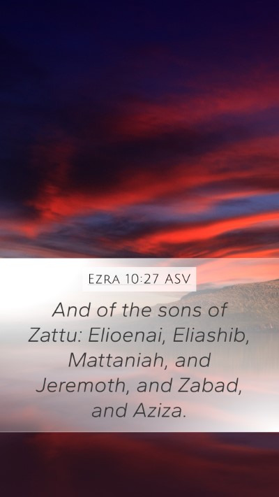Ezra 10:27 ASV Bible Verse Image