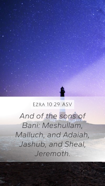 Ezra 10:29 ASV Bible Verse Image