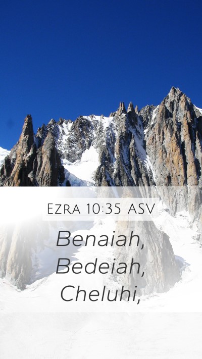 Ezra 10:35 ASV Mobile Phone Wallpaper - Benaiah, Bedeiah, - Mobile Bible Verse Wallpaper