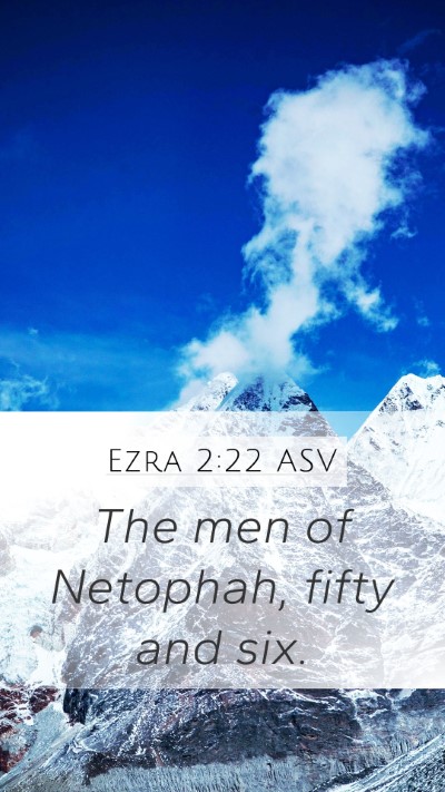 Ezra 2:22 ASV Bible Verse Image
