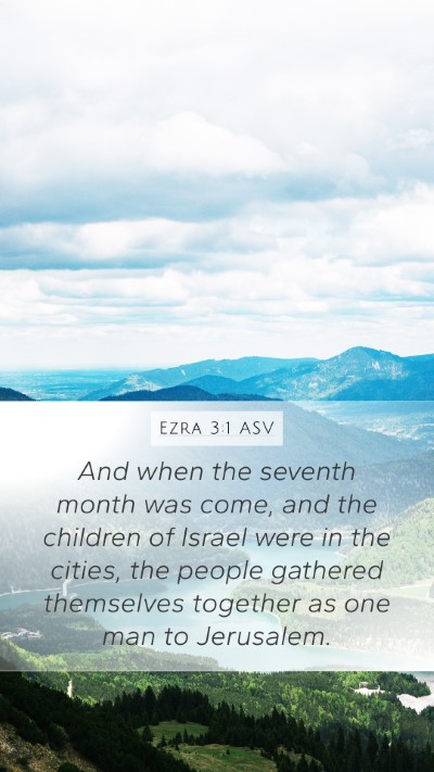 Ezra 3:1 ASV Bible Verse Image