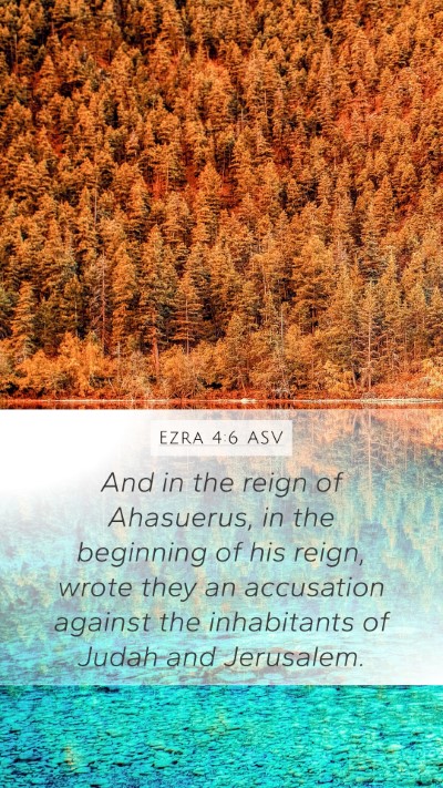 Ezra 4:6 ASV Bible Verse Image