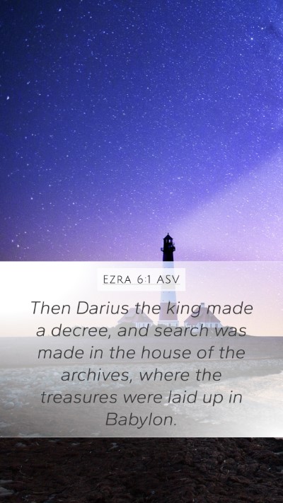 Ezra 6:1 ASV Bible Verse Image