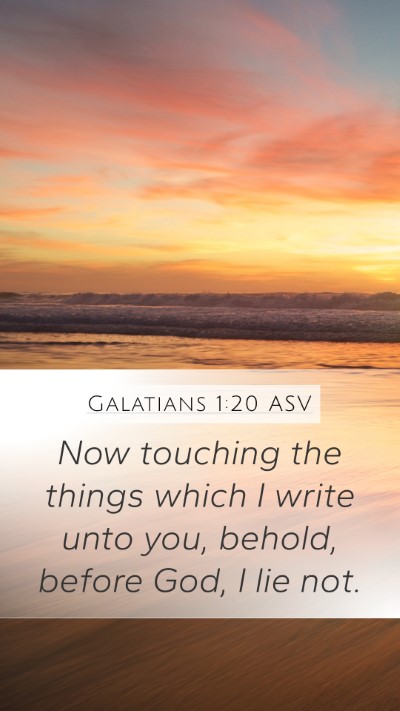 Galatians 1:20 ASV Bible Verse Image